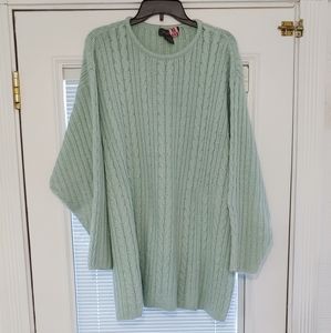Designs Lane Bryant- size 22/24-green-nylon, angora, rabbit hair, lambs wool